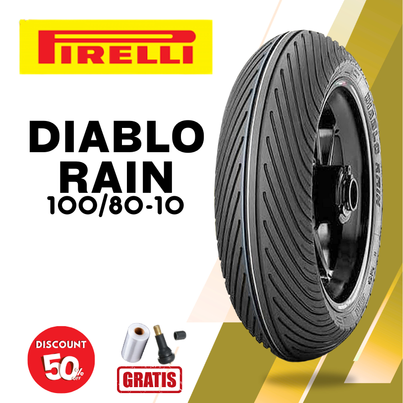 Ban Motor PIRELLI DIABLO RAIN 100/80 Ring 10 Tubeless