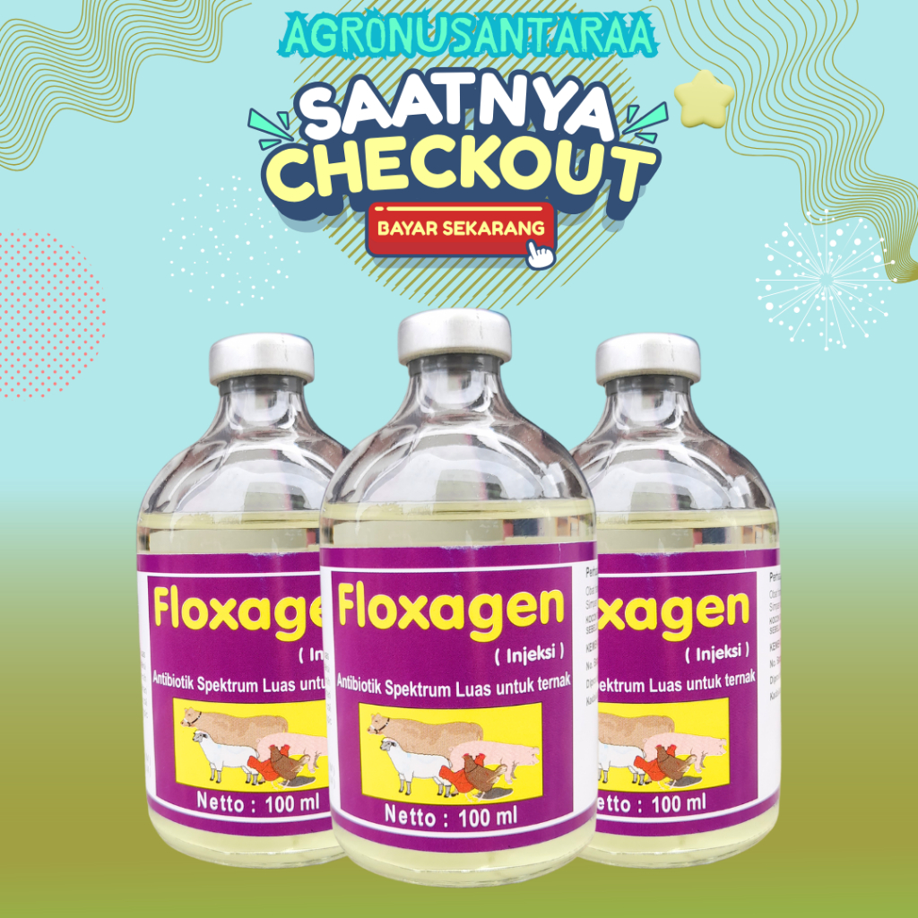 FLOXAGEN 100 ML - AB Untuk Pernafasan, Pencernaan dan Saluran Kemih PadaTernak.