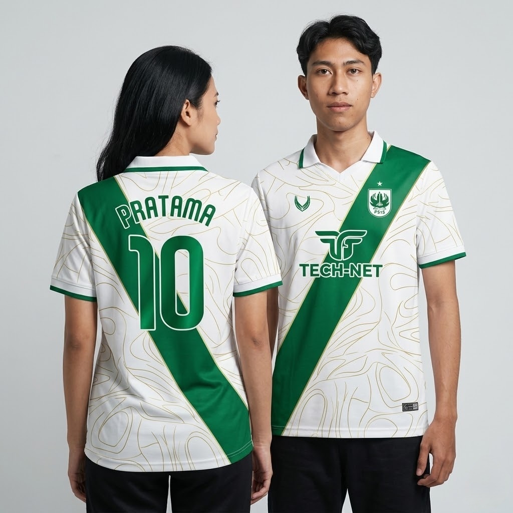 Jersey Suporter PSIS Semarang Pria Wanita Kerah Polo Casual Baju Bola Fans Club Putih Hijau