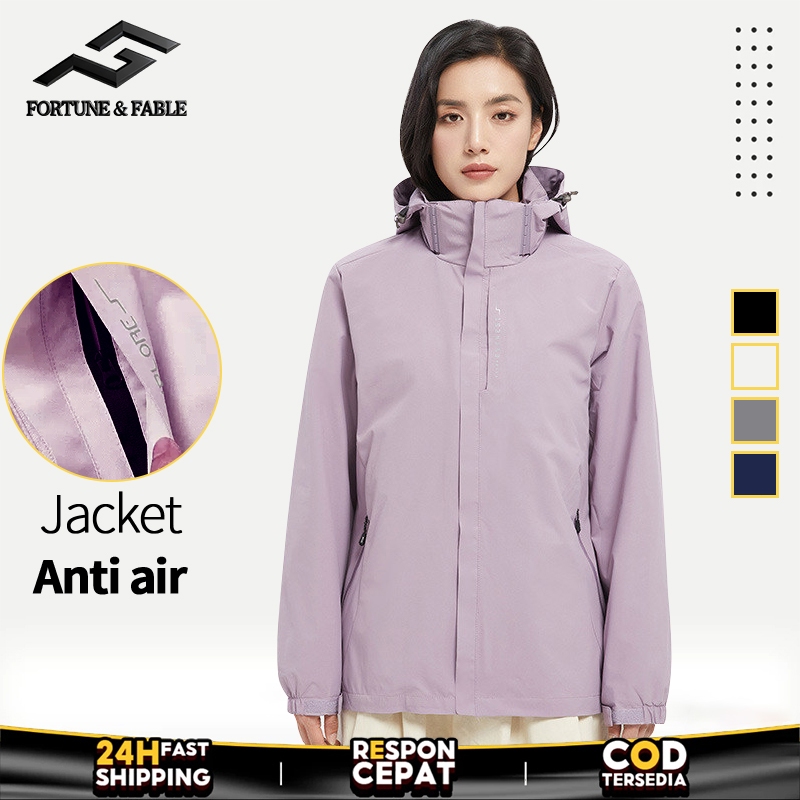 Jaket Olahraga Wanita Jaket Ritsleting Anti Air Anti Angin Jaket Motor