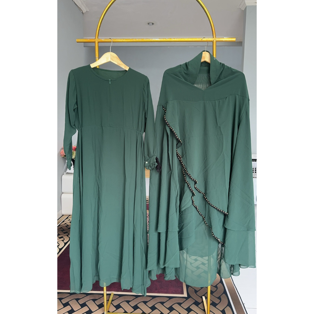 DRESS GAMIS SET HIJAB SYAR’I / SET KHIMAR