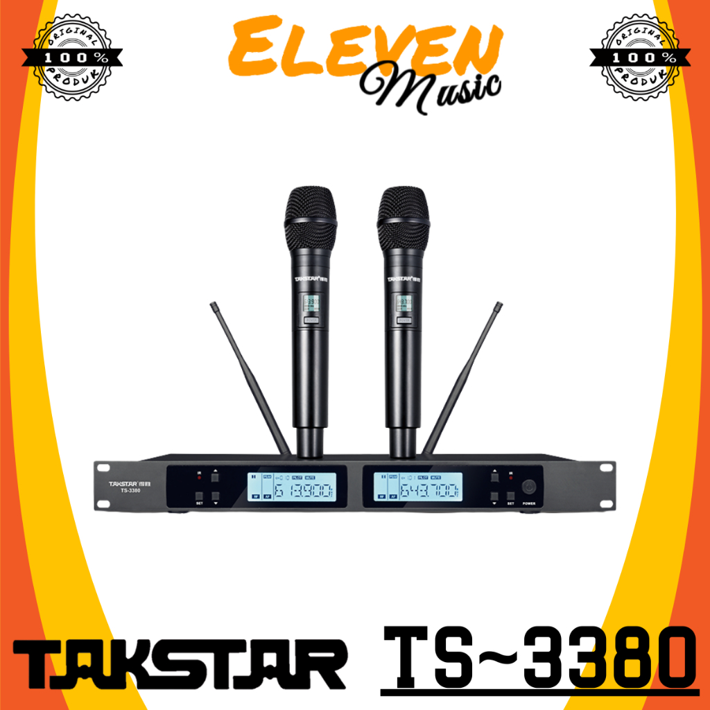 Takstar TS-3380 UHF Wireless Microphone Dual Handheld Takstar TS3380 2 Mic