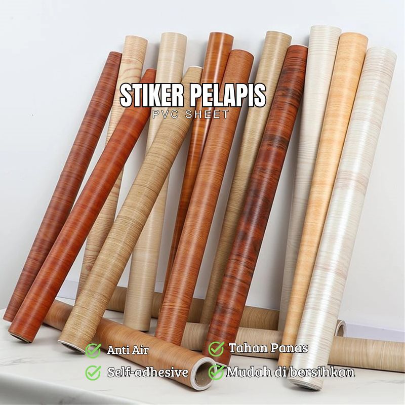 Decosheet Pelapis Furniture Premium Woodgrain 10 Meter Kertas PVC Sheet Pelapis Mebel Furniture