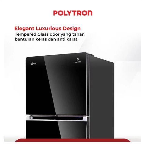 POLYTRON Belleza JUMBO Inverter Kulkas 2 Pintu 260 Liter Inverter PRW 29VX