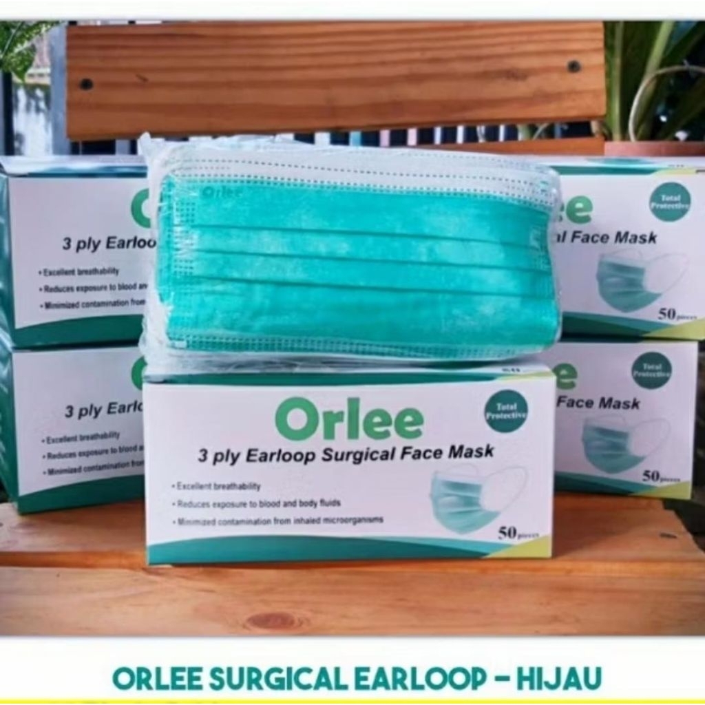 Masker Orlee 3 ply Earloop Surgical Face Mask 50 pieces