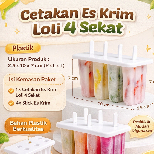 Cetakan Es Murah - Cetakan Es Krim Batangan - Cetakan Es Krim Lucu - Cetakan Jelly es KRIM