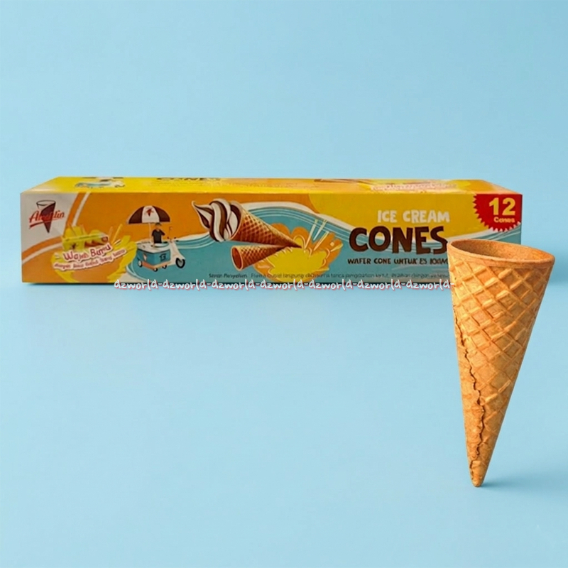 Aladdin 12pcs Ice Cream Cones Wafer Cone Untuk Es Krim Waffel Wafel Kriuk Untuk Es Krim Aladin Kon A