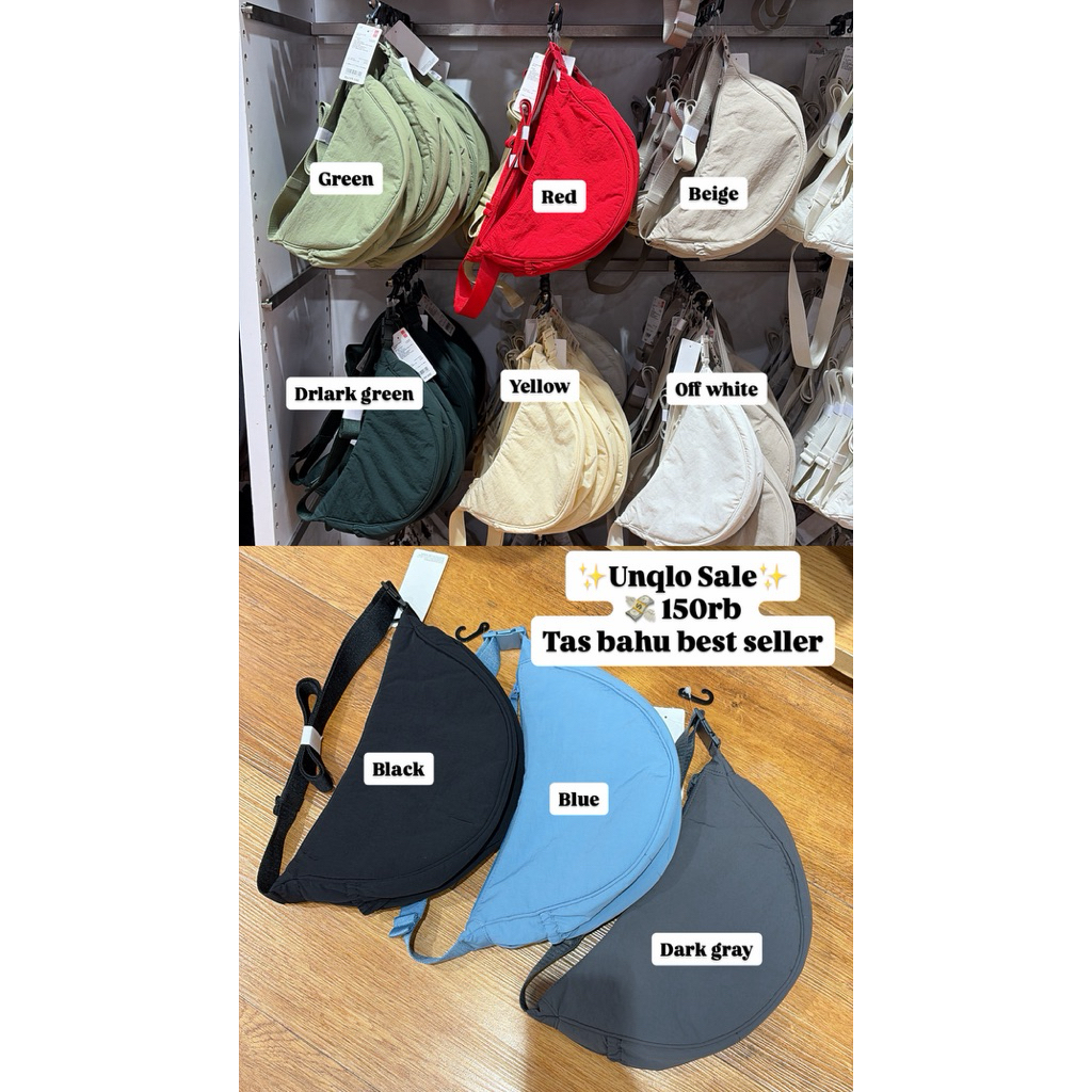 UNIQLO TAS BAHU MINI ROUND (nilon/korduroi)