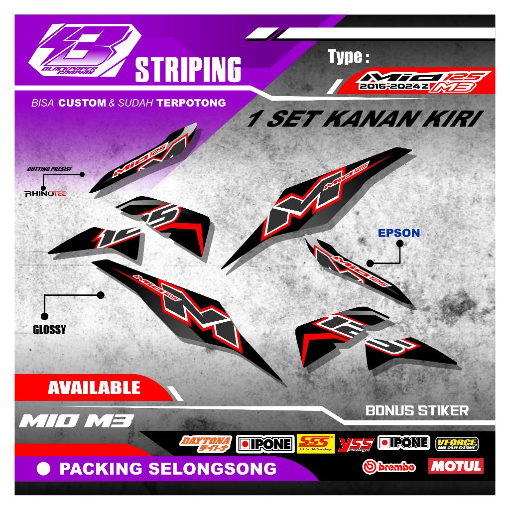 [MOO 002] Striping Mio 125 M3 Simpel Vinyl Cutting Rapi