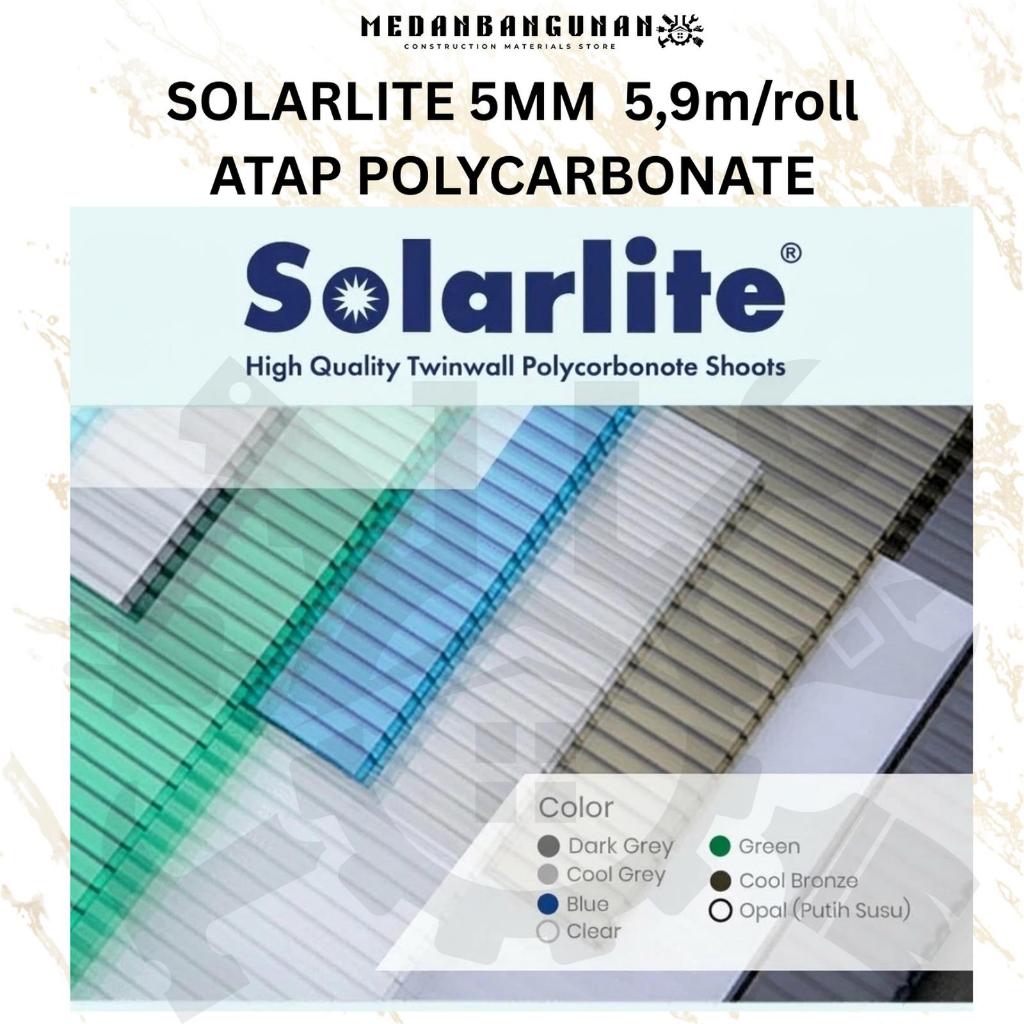 Solarlite 5 mm atap Polycarbonate - Atap Polycarbonate flat Solarlite 5,9m/roll (mdn)