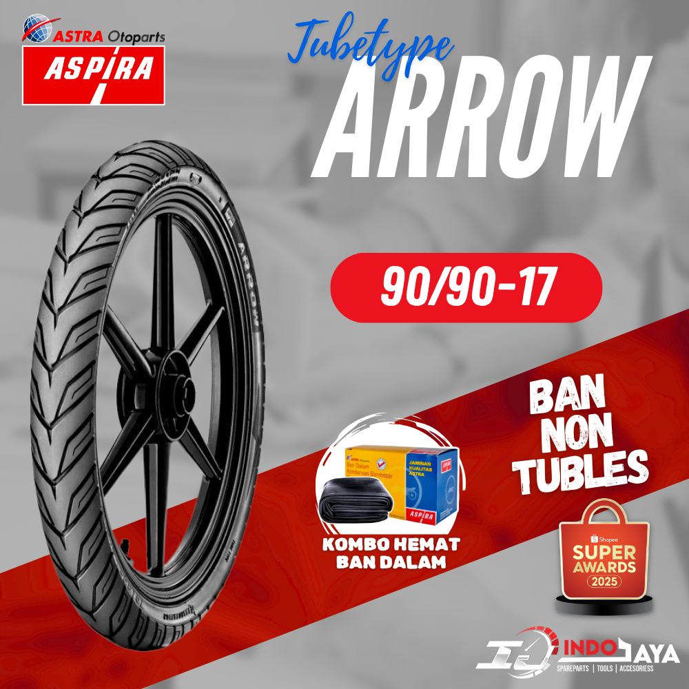 [BAYAR DI TEMPAT] BAN ASPIRA TUBETYPE (NON TUBELESS) ARROW / BAN LUAR ASPIRA RING 17 ( 90/90-17 ) BA
