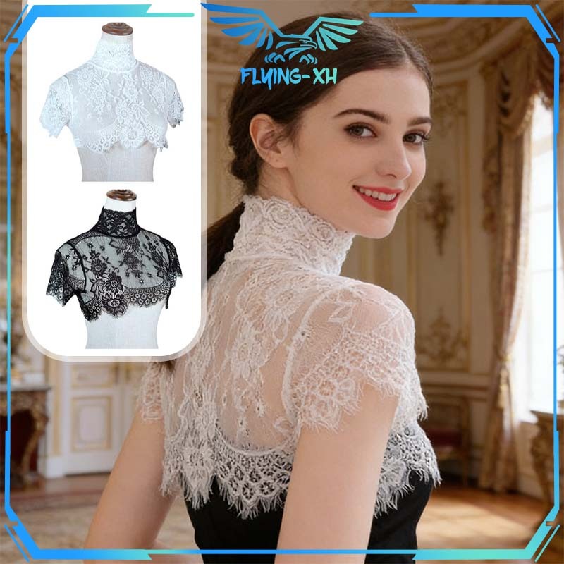 Kerah Palsu Renda Dekoratif Kerah Renda Bordir Fake Renda Kerah Baju Lace Collar Kerah Palsu Bordir