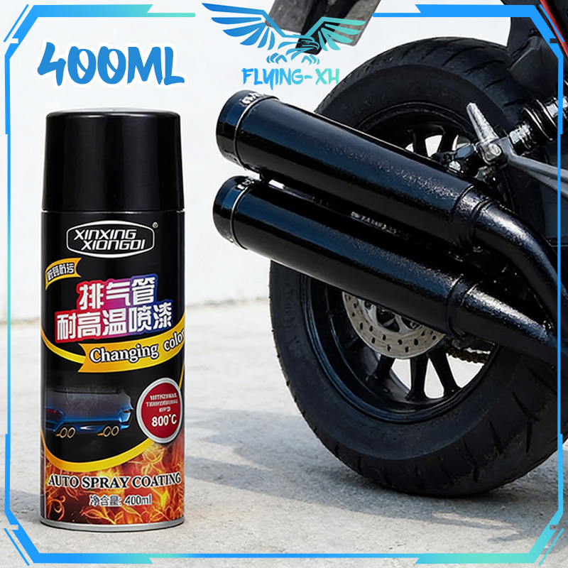 400ml Pilox Tahan Panas Knalpot Mobil Motor 800°C Cat Panas Knalpot Cat Semprot Tahan Panas Knalpot