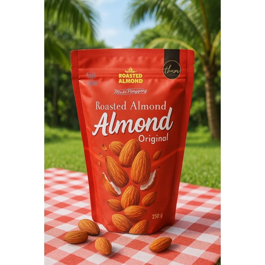Kacang Almond Panggang 50gr | Snack Sehat Gurih Diet | Tanpa Minyak & Pengawet