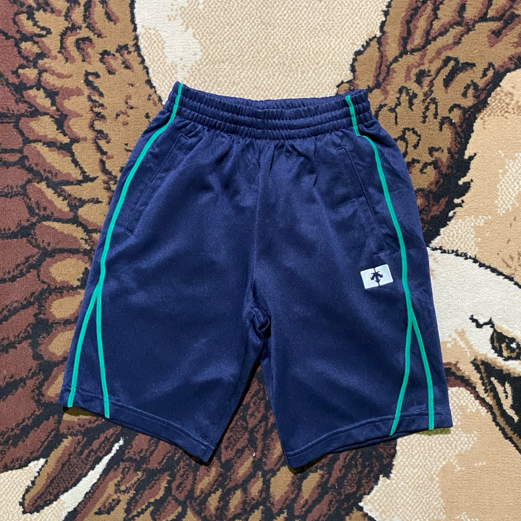 DESCENTE SHORT PANTS / CELANA PENDEK GARIS HIJAU BORDIR AUTHENTIC | PRIA / WANITA / BAHAN BERKUALITA