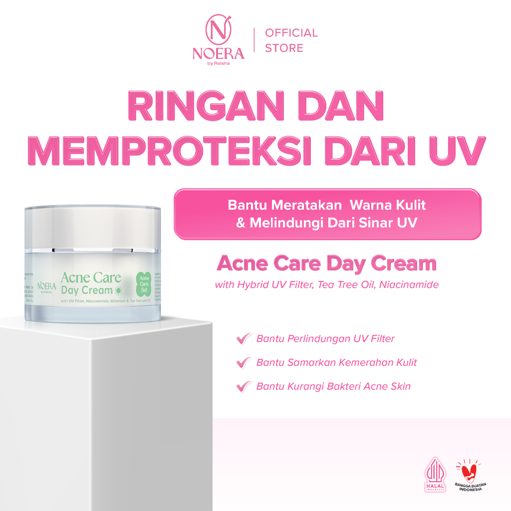 Noera Acne Care Day Cream | Krim Siang Perawatan Kulit Berjerawat | Hybrid UV Filter |  Perawatan Ku