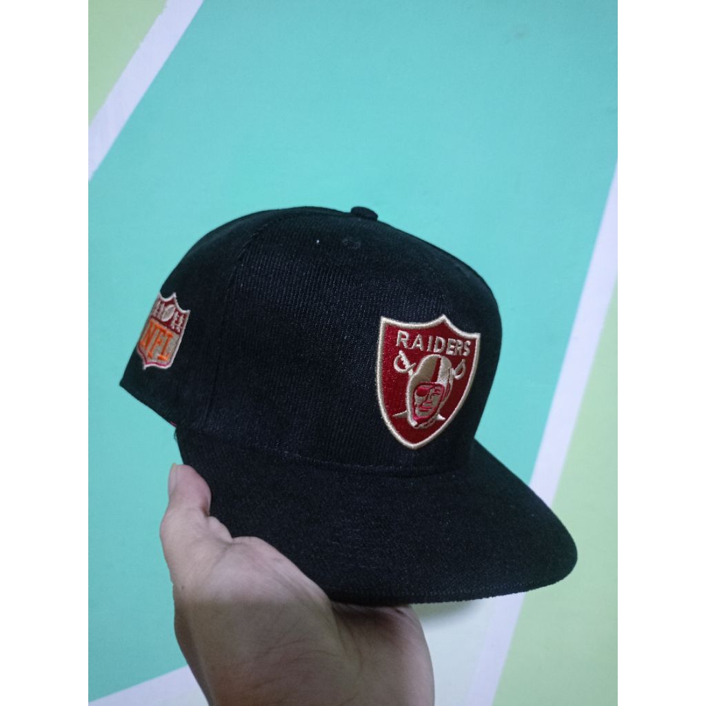 Topi Snapback Raiders Black Red Logo