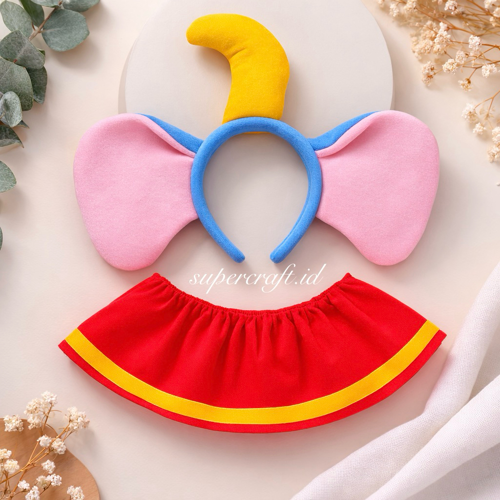 Kostum Dumbo Inspired Bando Karakter Dumbo Gajah Kalung Dumbo Baju Dumbo Elephant