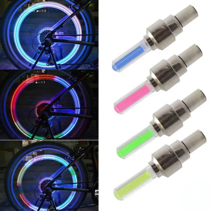 Lampu Senter LED untuk Sepeda, Mobil, Motor, Tutup  Katup Ban, dan Aksesori Lampu Roda yang diaktifk