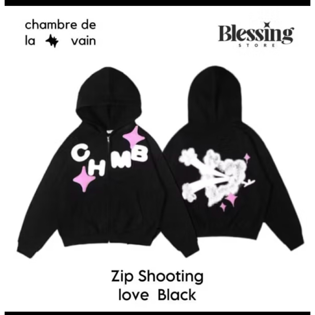 hoodie zipp shooting love black