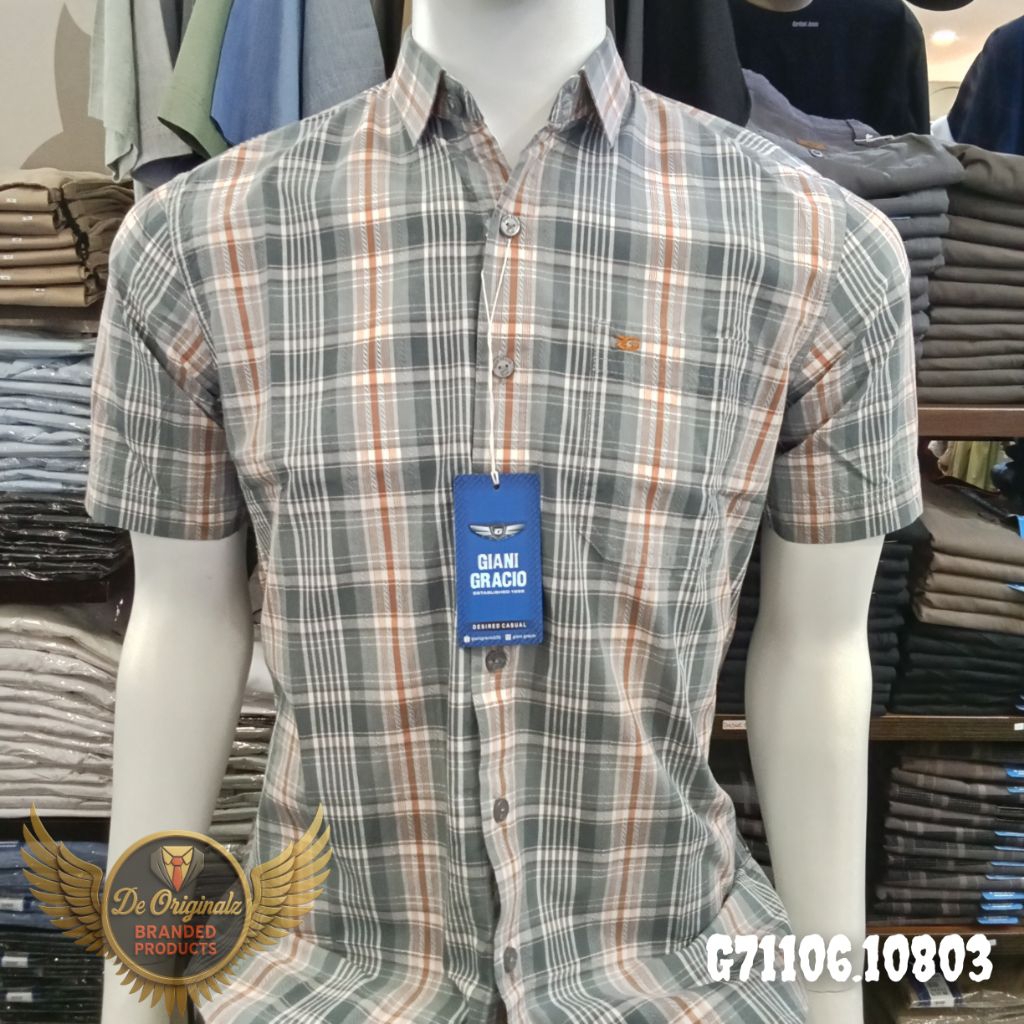 GIANI GRACIO Kemeja Pria Lengan Pendek - G71106.10803 Hijau
