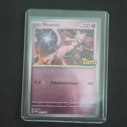 Mewtwo Holo Foil Taro Stamped TCG Pokemon Indonesia