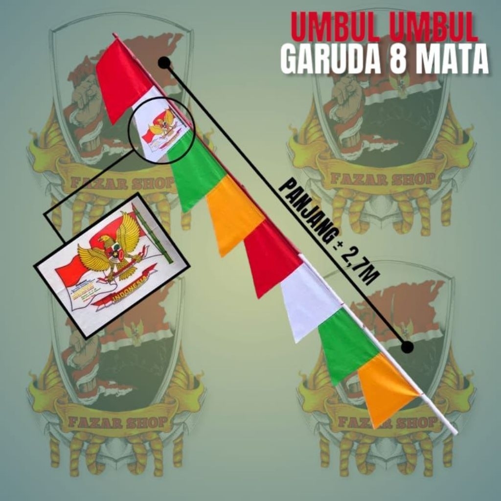 bendera merah putih umbul2 umbul warna ijo