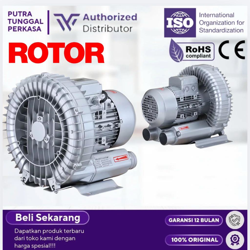 Ring Blower Tambak Udang Kolam Ikan 1HP 220V Blower Kolam 750Watt