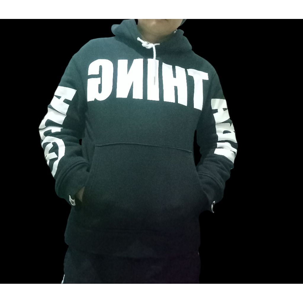 jacket hoodie sherpa dalam bape a bathing ape hitam sz L (120*70)