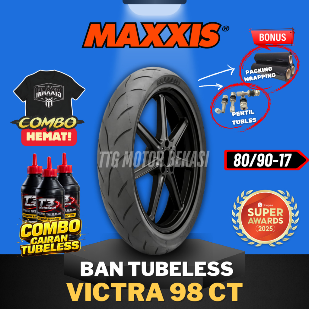[READY COD] BAN MAXXIS RING 17 VICTRA 98 CT TUBELESS 80/90-17 / BAN MOTOR RING 17 MAXXIS / BAN MAXXI