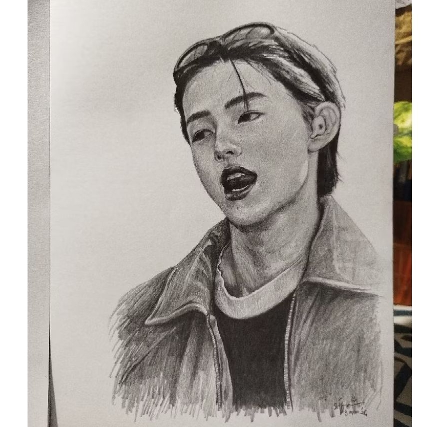 JASA SKETSA WAJAH (Gratis Bingkai) | Gambar Portrait Pensil BnW | Untuk Kado atau Hiasan