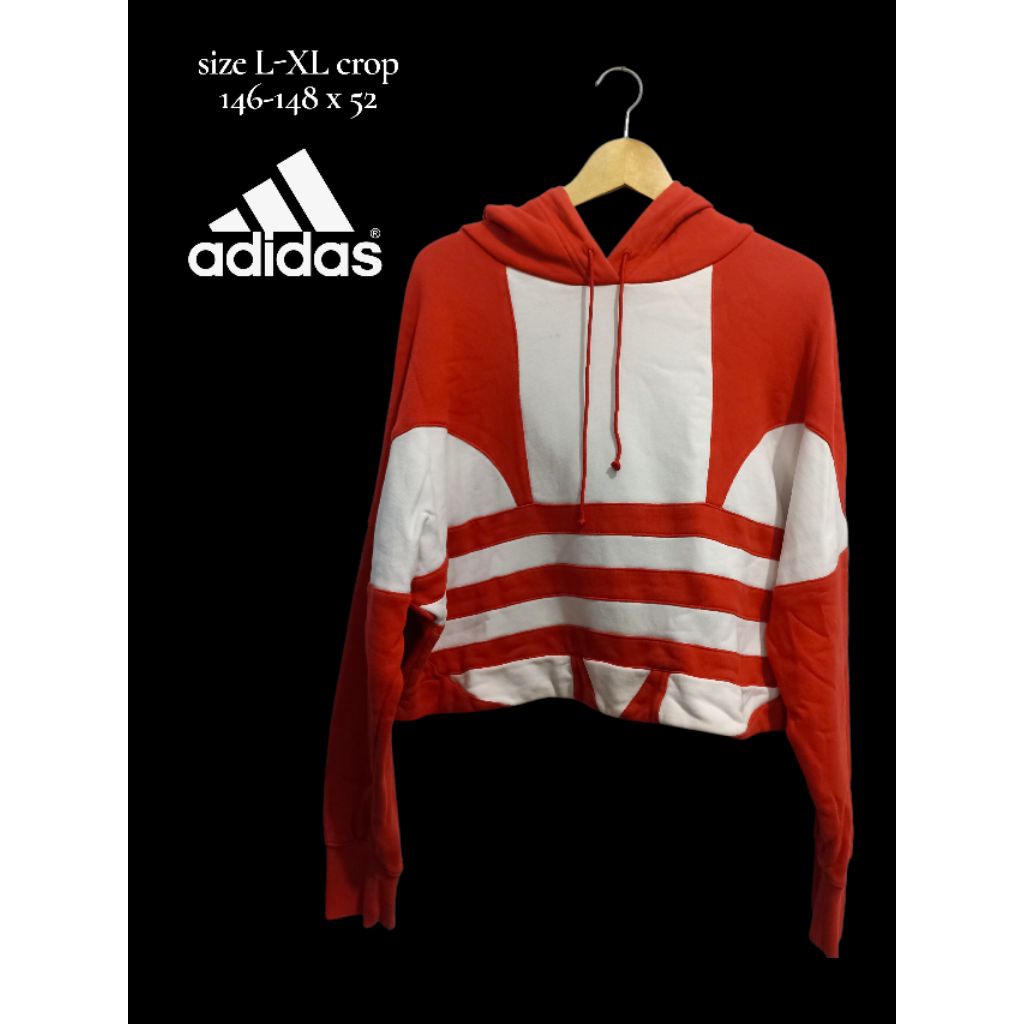 hoodie adidas merah sz L-XL crop