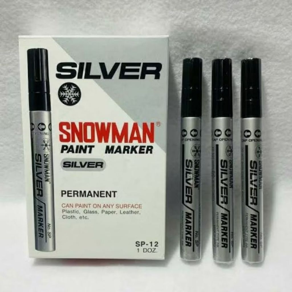 [LUSIN] SPIDOL SILVER SP-12 SNOWMAN PERMANEN / SP12 SPIDOL PERAK / SPIDOL PERMANEN SILVER
