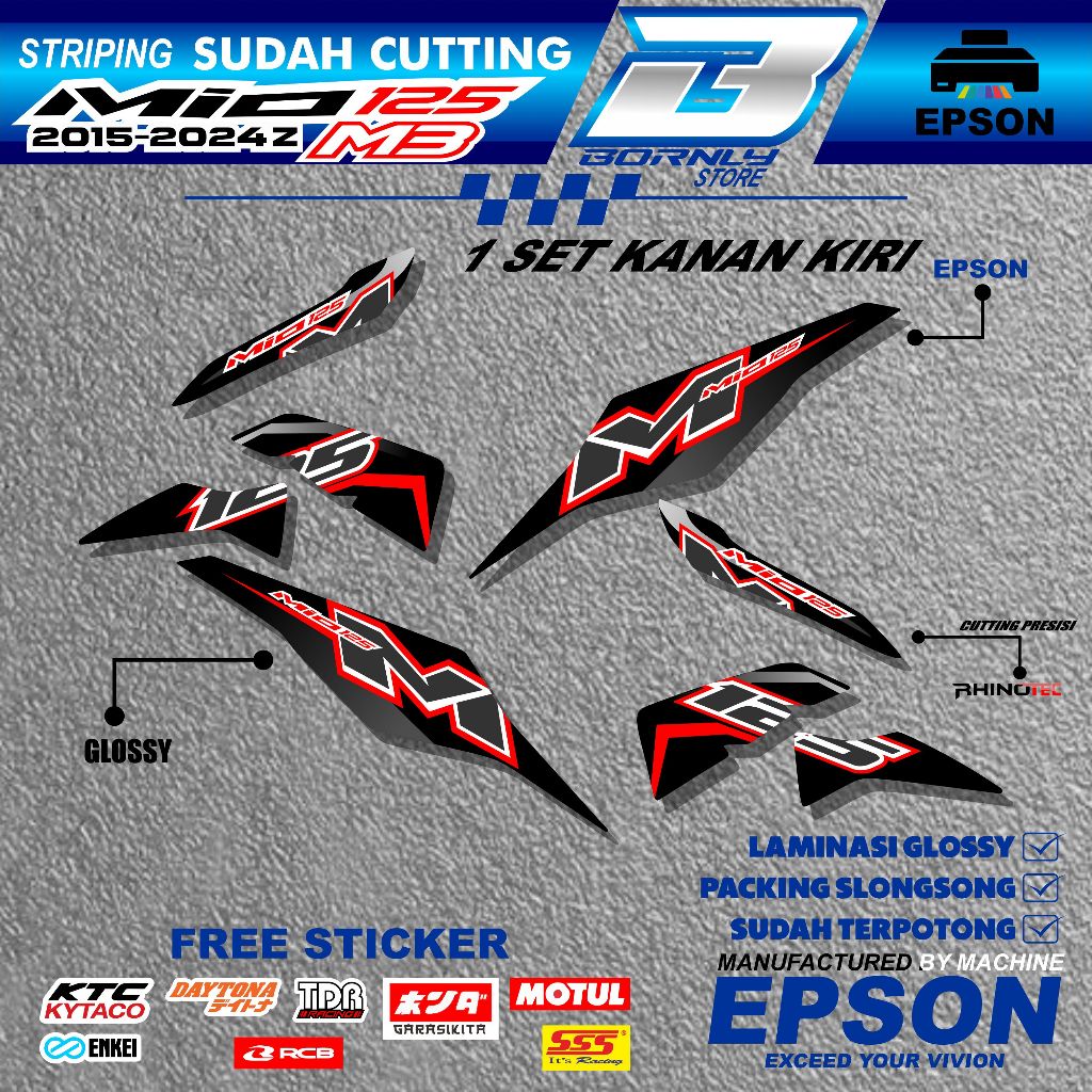 [MOO 002] Striping Motor Mio M3 125 Vinyl banyak pilihan warnanya