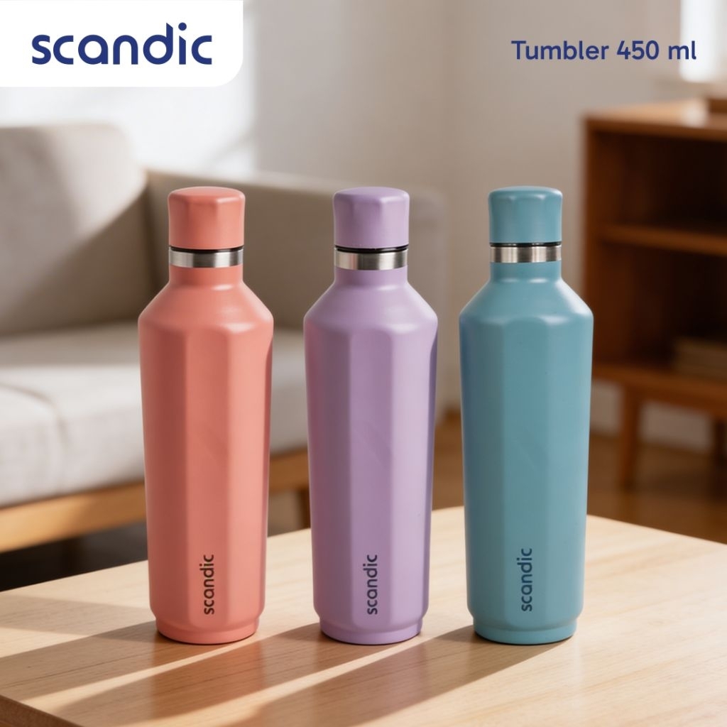 SCANDIC - Solid Tumbler Stainless 450 ml - Botol Minum Tahan Panas & Dingin, Tumbler Vacuum Anti Tum