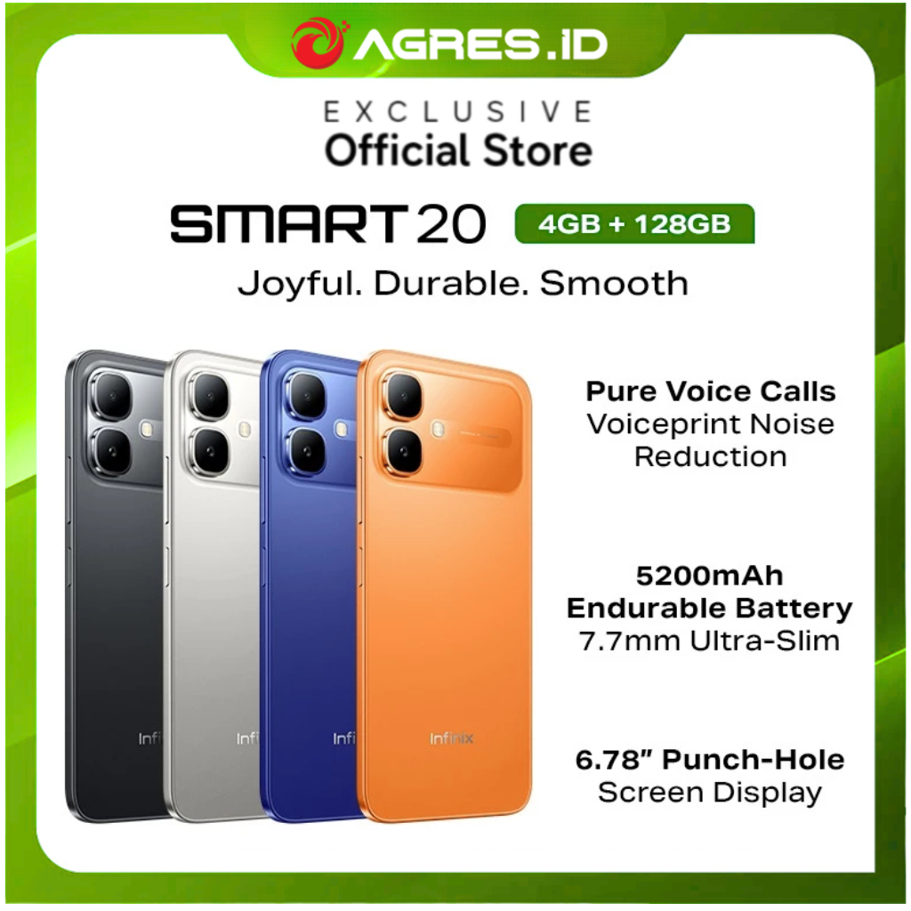 NEW - Infinix Smart 10 Smart 20 RAM 4/128GB - 6.67 inch 120Hz HD+ - T7250 - 5000 mAh - Up to 8GB Ext