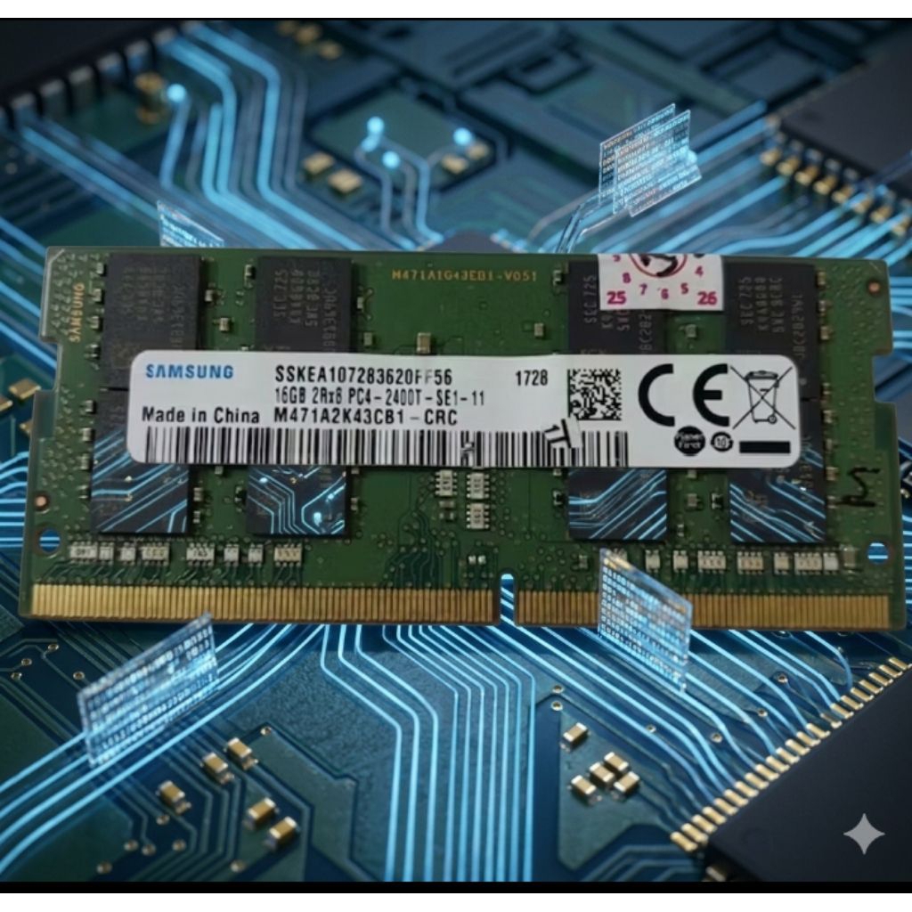 RAM Laptop DDR4 16GB / 2400Mhz - Samsung, Kapasitas Besar, Dual Rank