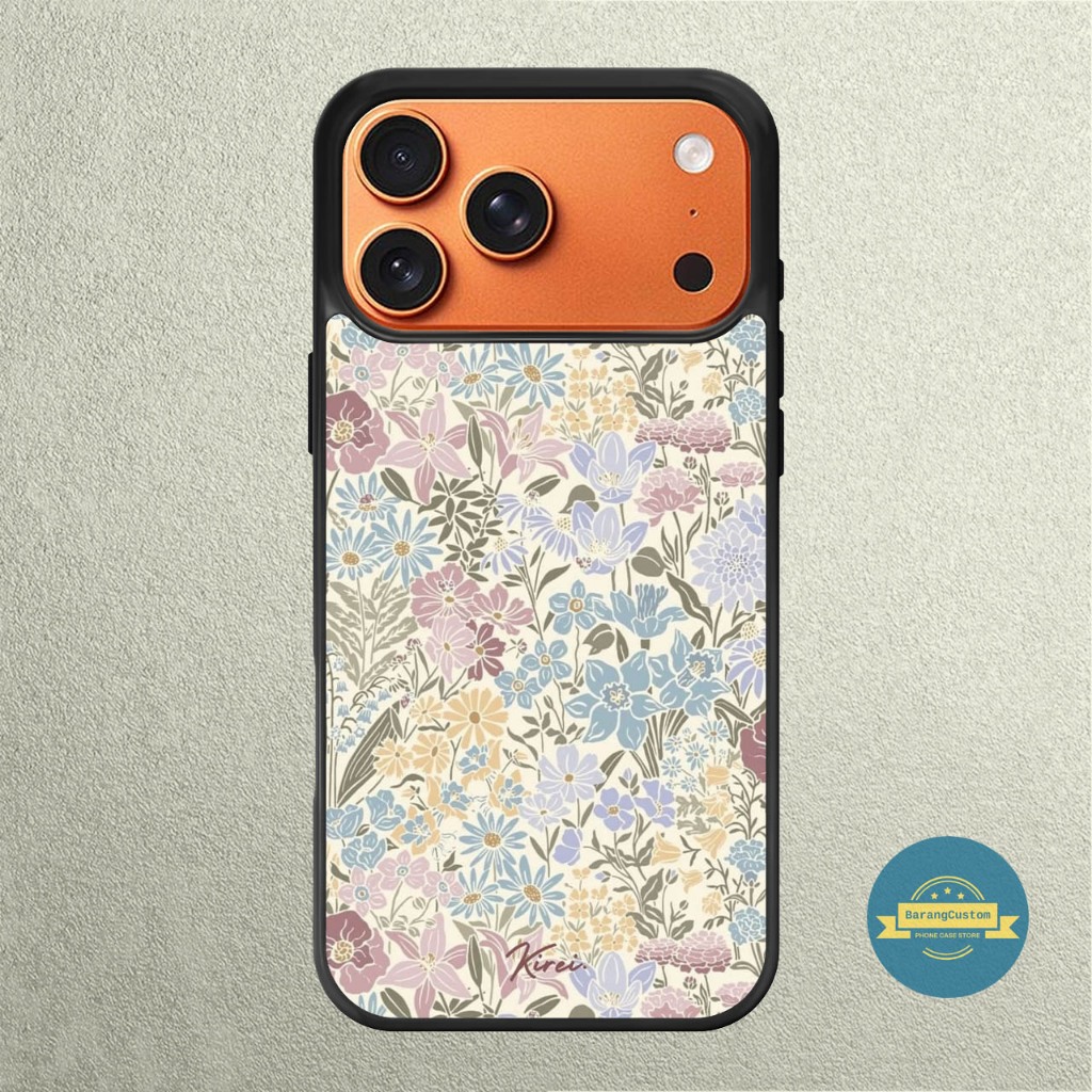 Case iPhone 17 16 15 14 13 12 11 Mini Plus Pro Max TPU Rubber Floral Art