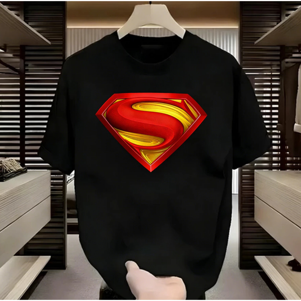 [COD 24S Katun 100%]Kaos Logo Klasik Superman 100%Original Design Kaos T-Shirt Oblong Pria & Wanita 