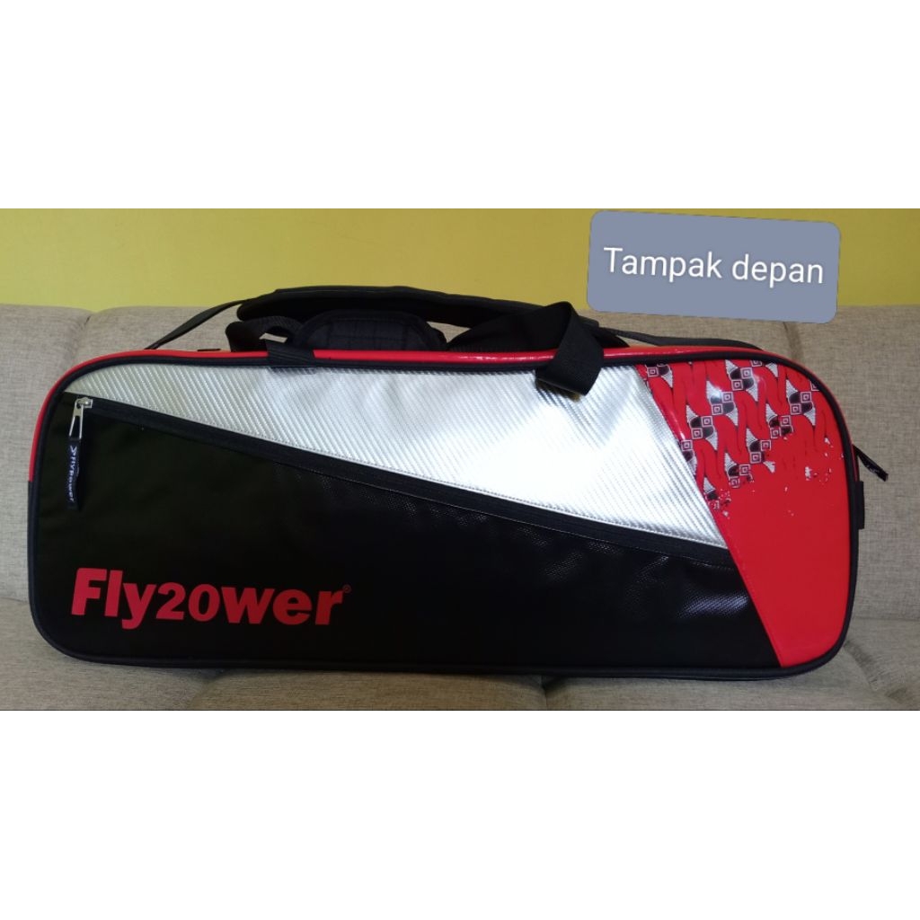 Tas raket badminton bekas second original flypower nusantara square