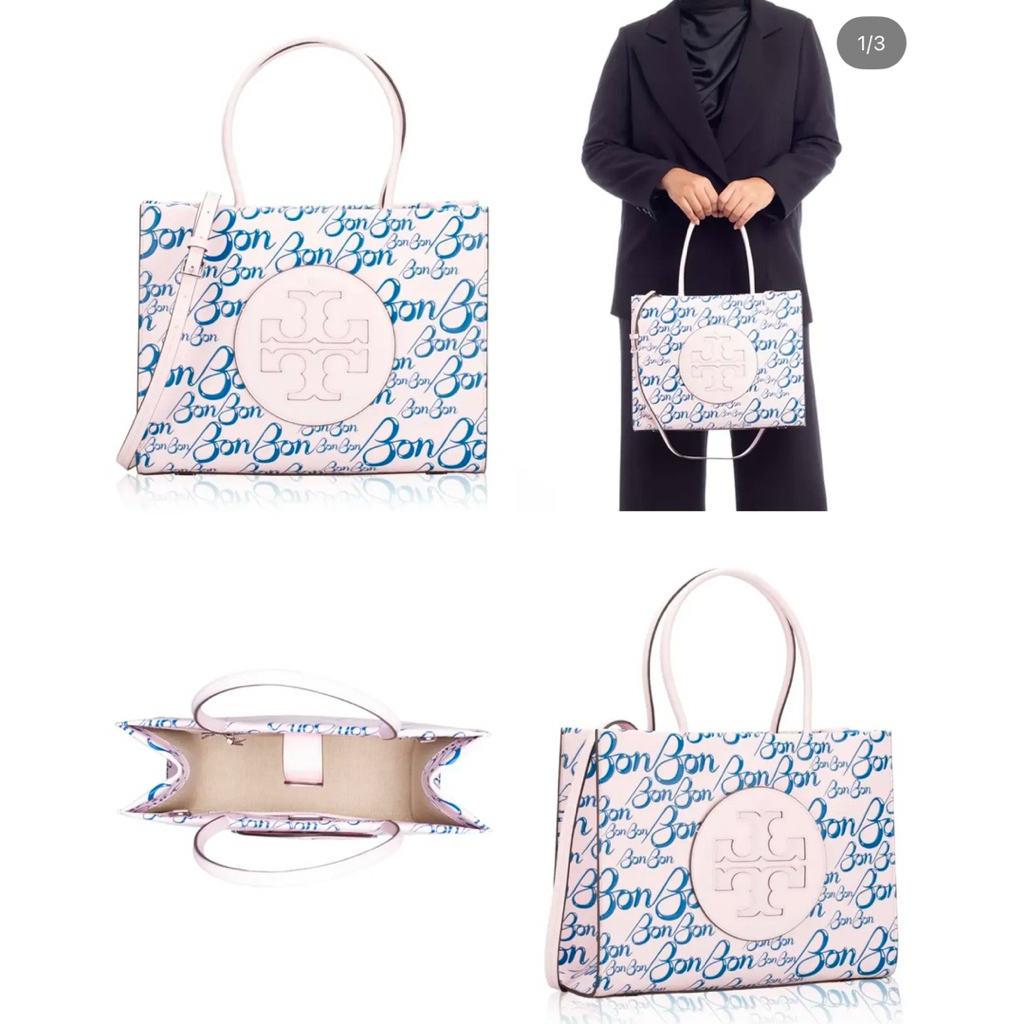 NEW TB X Bonbon Ella Bio Small Tote Pink with DB ori