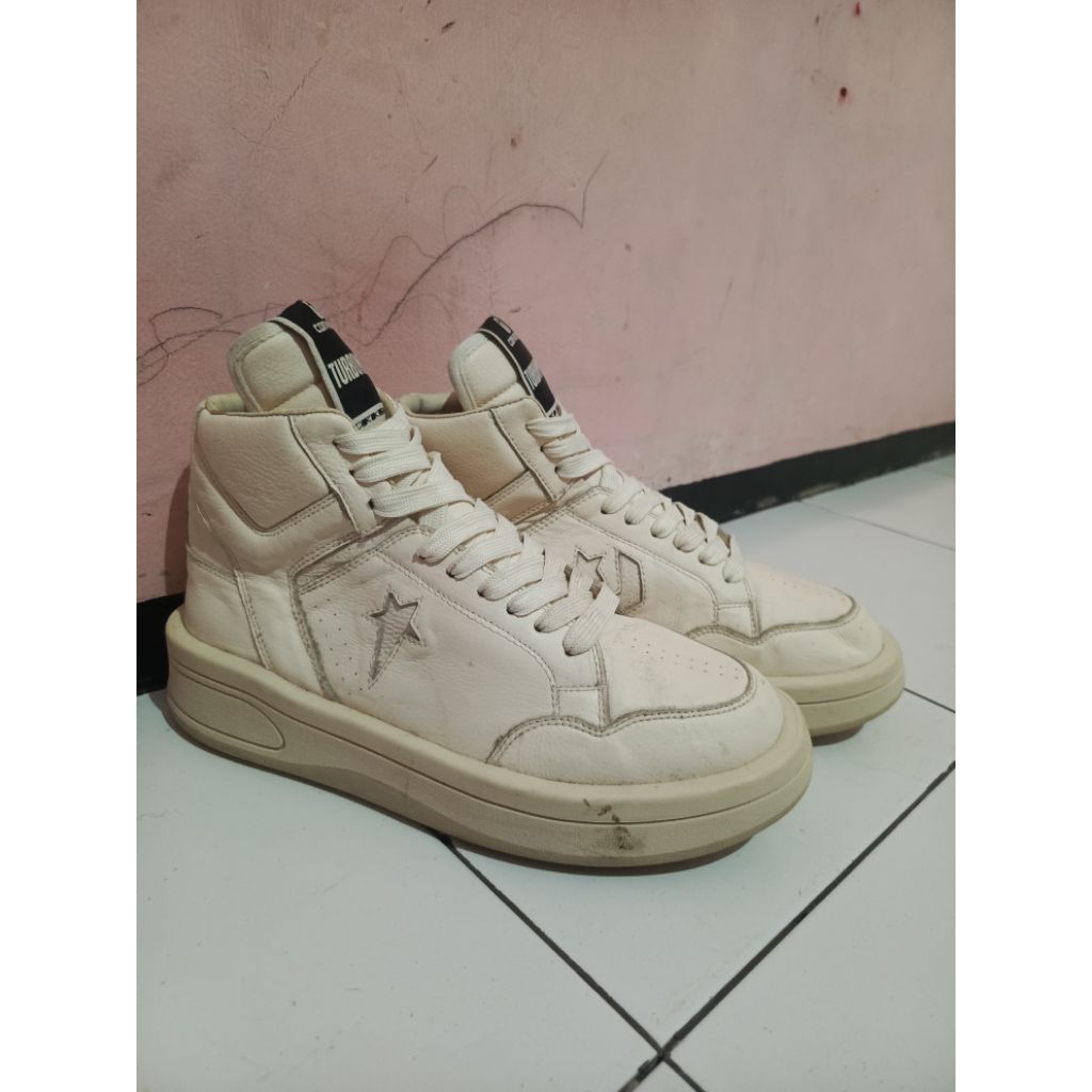 Sepatu Sneakers ¢*nverse Turbowpn x Rck Ow£ns Mid Egret size - 44