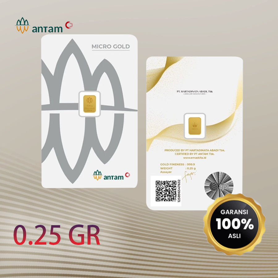 ANTAM 2026 READY STOCK 0,25 GRAM CERTIEYE PRESS LM ASLI SERTIFIKAT TERBARU LOGAM MULIA