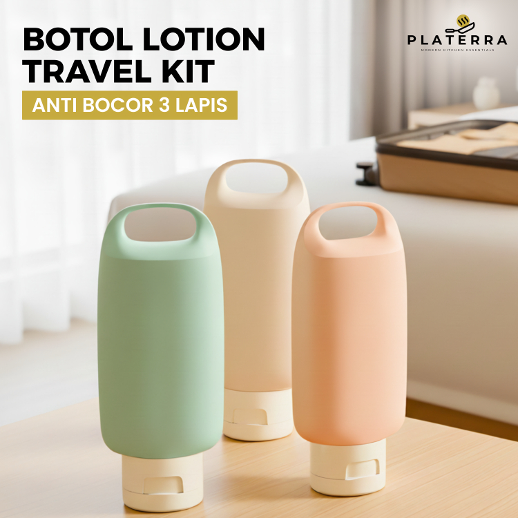 Botol Travel Kit Set 3 Pcs Toiletries Travel Kit Botol Lotion Sabun Cair Travel Bottle Set