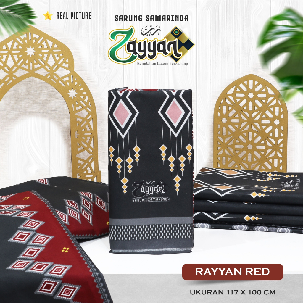 Zayyan Sarung Samarinda ASLI JUMBO ( 117 x 100 cm ) ( Rayyan ) HALUS dan WANGI / Sarung Pria Muslim