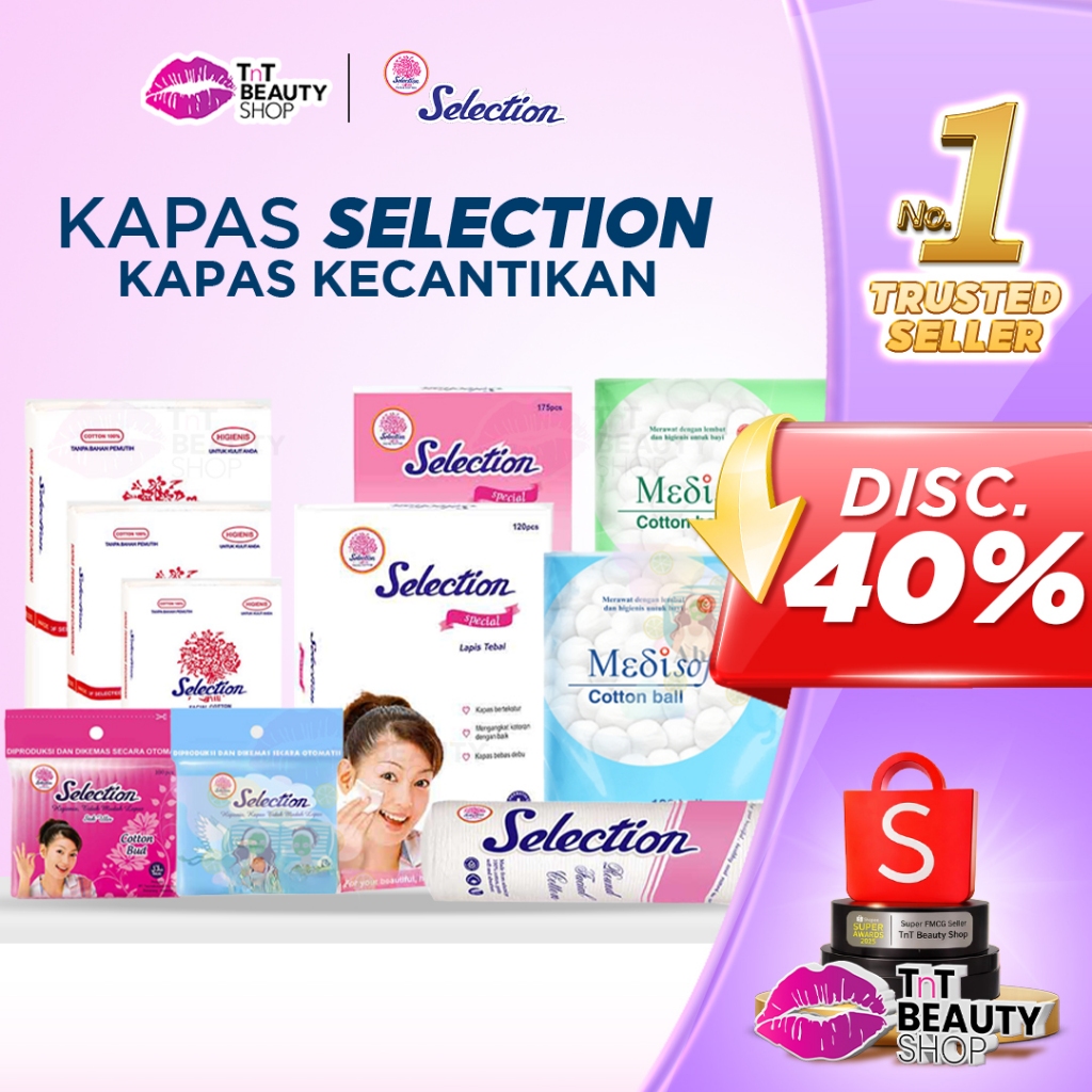 NUZ Selection Kapas Facial Cotton Round Kapas Tipis Toner Pembersih Wajah Bulat | Kotak | Cotton Bud