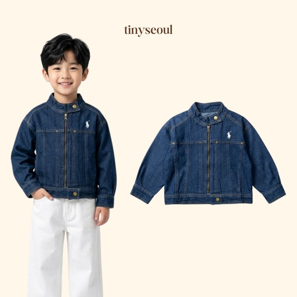 TINY SEOUL JAKET DENIM PREMIUM ANAK - ALEX DENIM JACKET - Kemeja Outer Jeans Anak Laki Laki Perempua