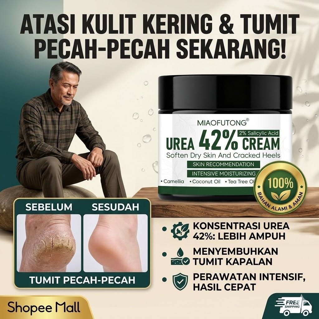 Urea Cream 42% 100g Intensive Foot & Hand Cream Krim Pelembap Kaki & Tangan Kering Pecah-Pecah Pengh
