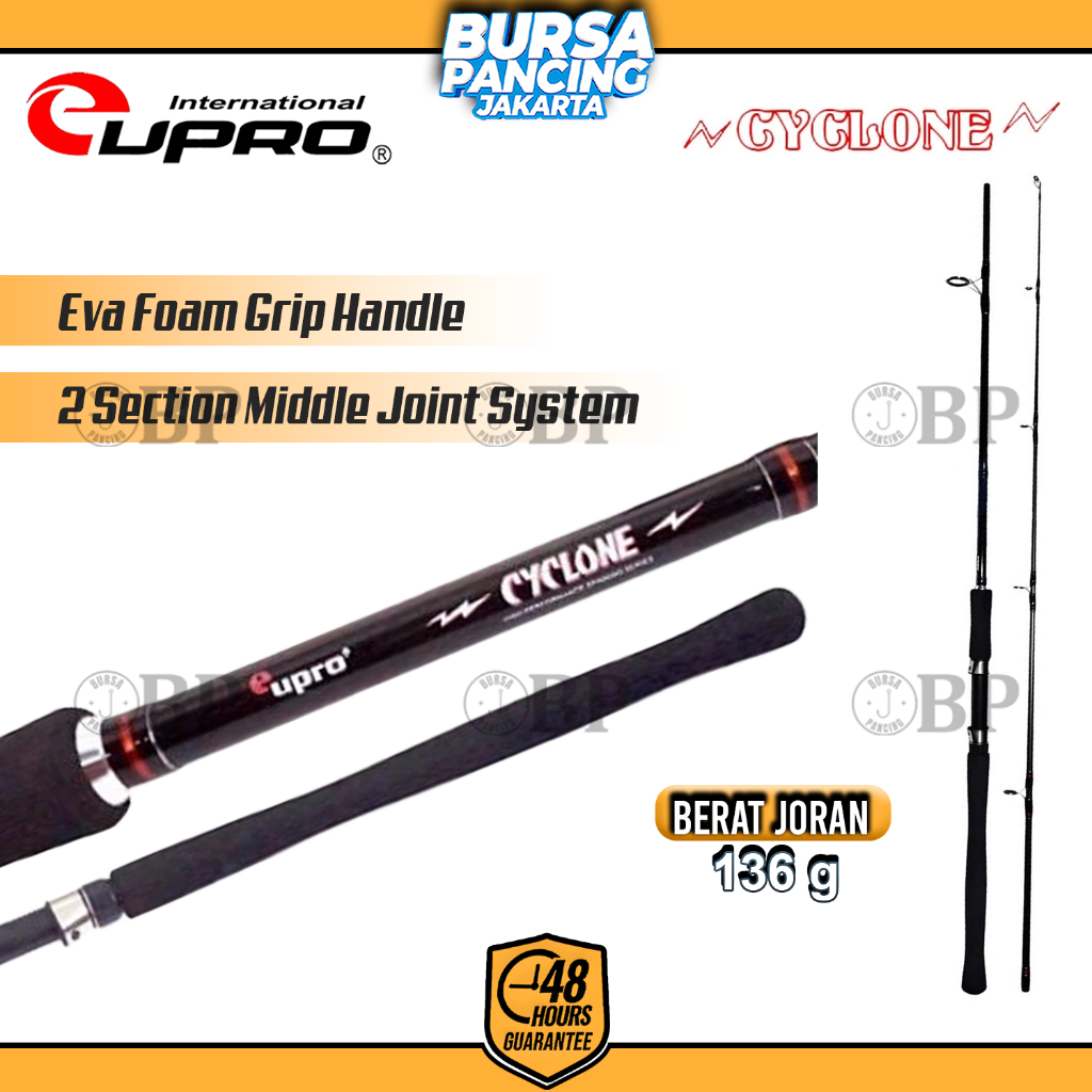 EUPRO Joran Spinning CYCLONE 180CM - 360CM Carbon Graphite Surf Fishing dan Rock Fishing