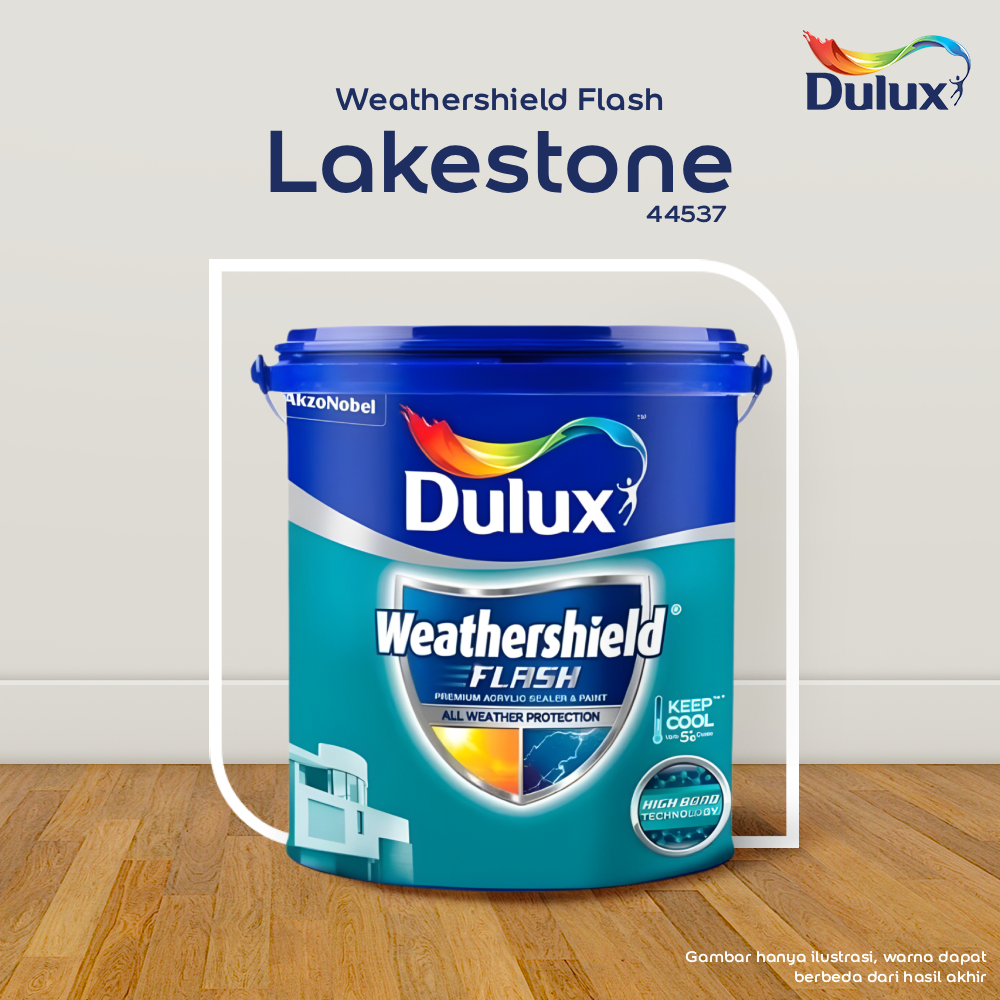 CAT TEMBOK LAKESTONE DULUX WEATHERSHIELD FLASH - 20 LITER CAT LAKESTONE 44537 CAT TEMBOK EKSTERIOR D